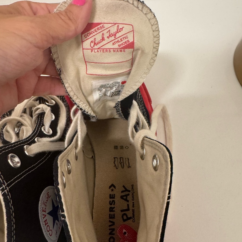 COMME des GARCONS PLAY Converse Red Sole high top women’s 6 - Picture 8 of 14